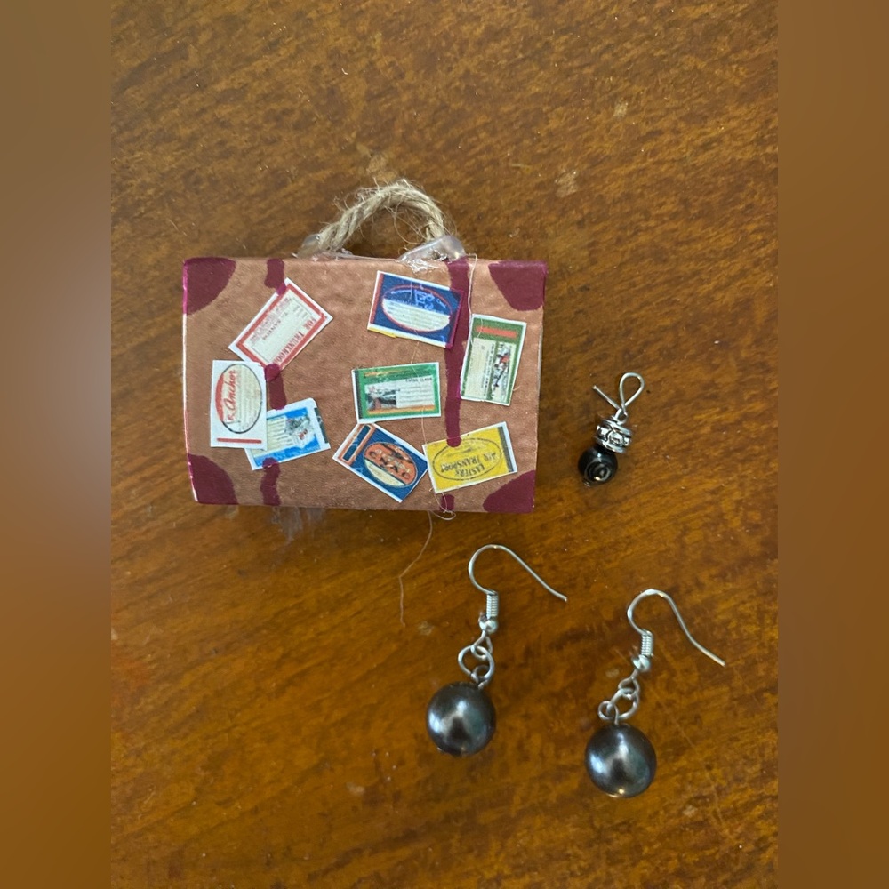 Earrings and matching pendant charm HANDMADE